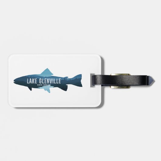 Lake Glenville North Carolina Fish ラゲッジタグ (裏面横)