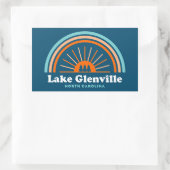 Lake Glenville North Carolina Rainbow 長方形シール (バッグ)