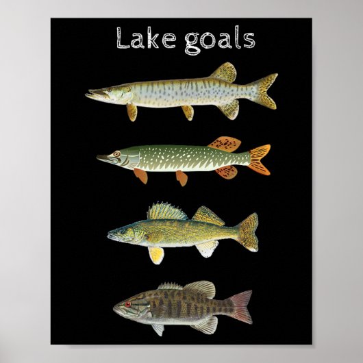 Lake Goals Fishing Musky Pike Walleye Small Mouth  ポスター (正面)