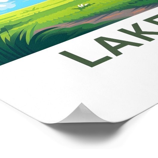 Lake Hart Australia Travel Print ポスター (角)