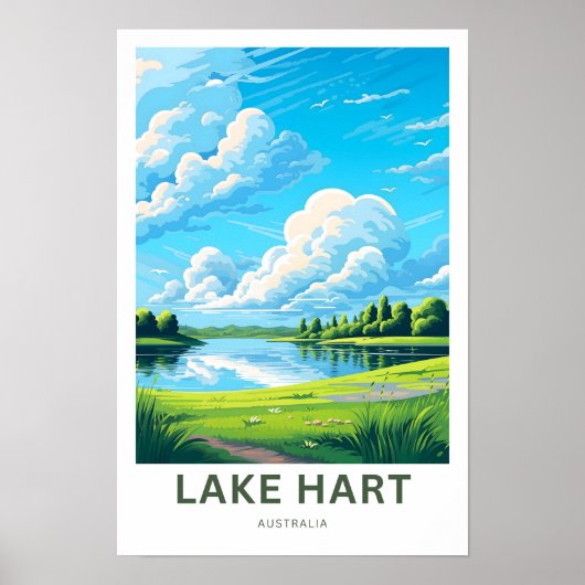 Lake Hart Australia Travel Print ポスター (正面)