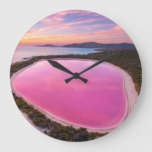 LAKE HILLIER - AUSTRALIA ラージ壁時計 (正面)