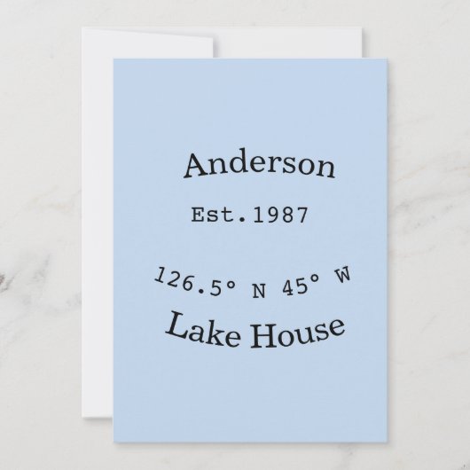 Lake house ets. Date year custom coordinates add n 招待状 (正面)