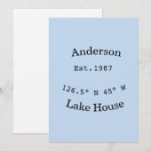 Lake house ets. Date year custom coordinates add n 招待状 (正面/裏面)