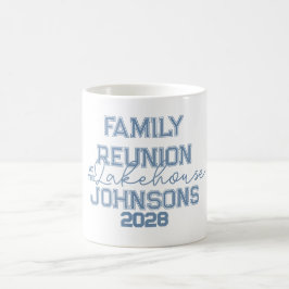 Lake house family reunion retro blue and white  コーヒーマグカップ