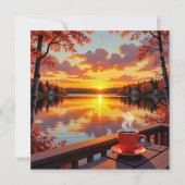 Lake House Sunrise and Warm Coffee カード (正面)