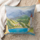 Lake in the mountains. クッション (ブランケット)