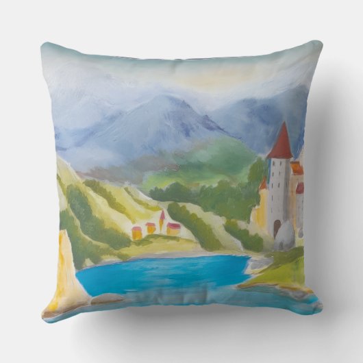 Lake in the mountains. クッション (裏面)