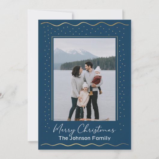 Lake Inspired Photo Family Christmas Card シーズンカード (正面)