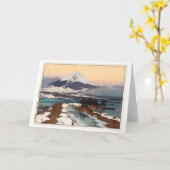 Lake Kawaguchi, Hiroshi Yoshida, Woodcut カード (黄色い花)