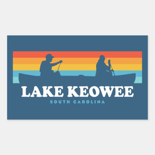 Lake Keowee South Carolina Canoe 長方形シール (正面)