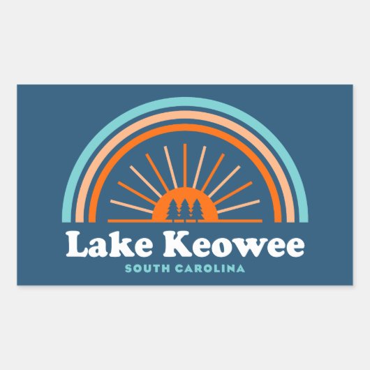 Lake Keowee South Carolina Rainbow 長方形シール (正面)