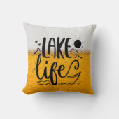 Lake Life Beer Funny Lake House Cushion for Cabin クッション (正面)