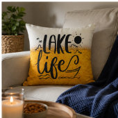 Lake Life Beer Funny Lake House Cushion for Cabin クッション