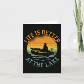 Lake Life Boating Fishermen Kayaking Sailing Capta カード (正面)