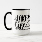 Lake Life Rustic Lake House Camper Cabin マグカップ (左)