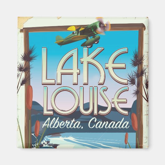 Lake Louise、アルバータ州カナダ旅行ポスター マグネット (正面)