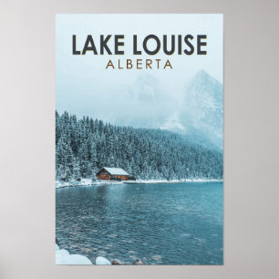 Lake Louise Alberta Canada Travel Art Vintage ポスター