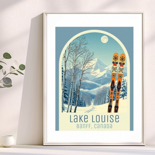 Lake Louise Banff Alberta Canada ski Poster ポスター