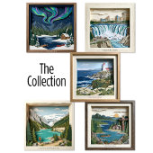 Lake Louise Banff Canada Paper Collage Diorama ポスター