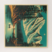 Lake Louise Banff National Park Retro Travel ジグソーパズル (横)