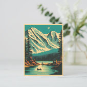 Lake Louise Banff National Park Retro Travel ポストカード (スタンド正面)