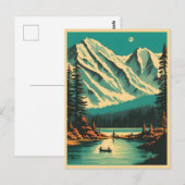 Lake Louise Banff National Park Retro Travel ポストカード (正面/裏面)