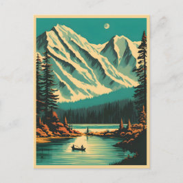 Lake Louise Banff National Park Retro Travel ポストカード