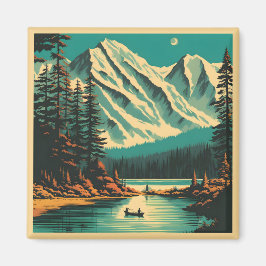 Lake Louise Banff National Park Retro Travel マグネット