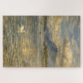 Lake Lucerne Switzerland Swan & Alps Art Puzzle ジグソーパズル (横)