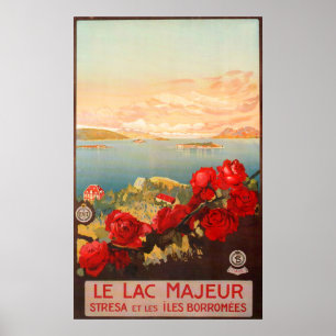 Lake Maggiore, Italy Vintage Travelポスター ポスター