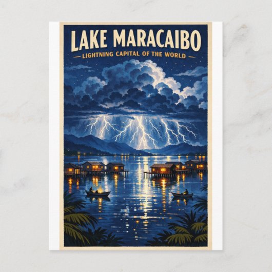 Lake Maracaibo, Venezuela, in a classic retro  ポストカード (正面)
