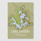 Lake Martin Alabama旅行ポスター地図。 (正面)