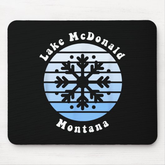 Lake Mcdonald Montana Snowflake Christmas Winter S マウスパッド (正面)