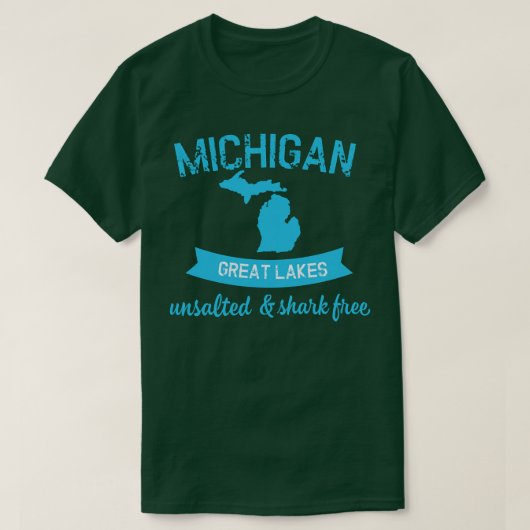 Lake Michigan Unsalted Shark Erie Huron Ontario Su Tシャツ (デザイン正面)