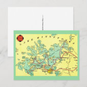 Lake Minnetonka Map Bordered Postcard ポストカード (正面/裏面)