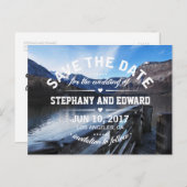 Lake Mountains日付スタイリッシュポストカードを保存 案内ポストカード (正面/裏面)