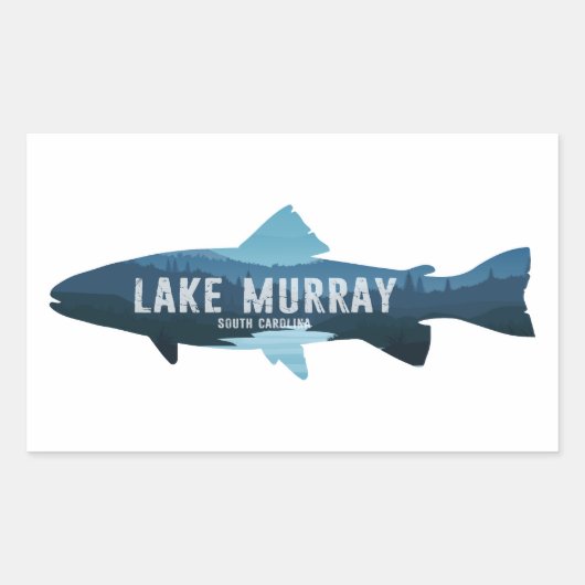 Lake Murray South Carolina Fish 長方形シール (正面)