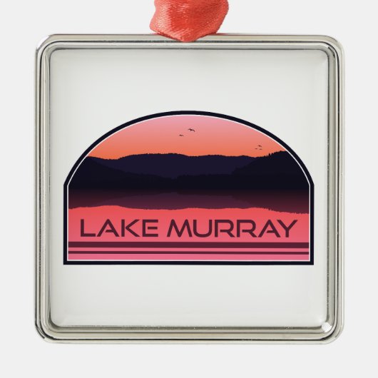 Lake Murray South Carolina Red Sunrise メタルオーナメント (正面)