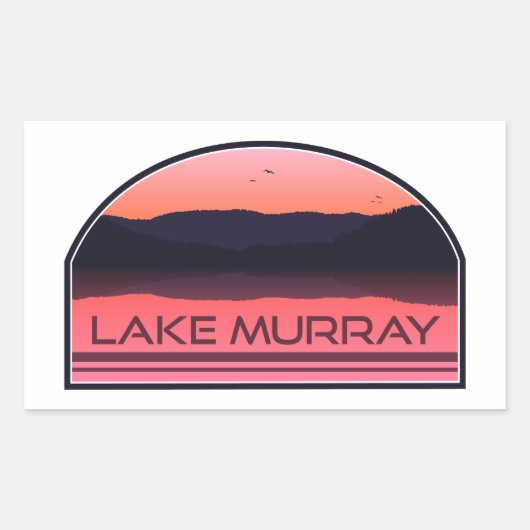Lake Murray South Carolina Red Sunrise 長方形シール (正面)