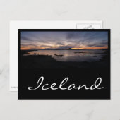 Lake Myvatnブラックサンセットインアイスランド文字はがき ポストカード (正面/裏面)