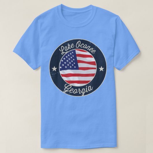 Lake Oconee - Patriotic Georgia Souvenir T-Shirt Tシャツ (デザイン正面)