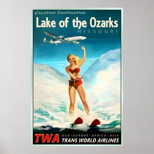 Lake of the Ozarks Missouri TWA Trans World ポスター (正面)