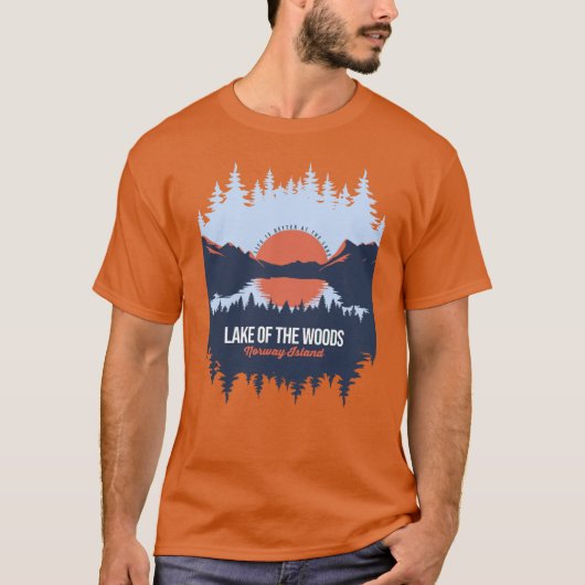 Lake Ofhe Woods Norway Island Lake With Mountain A Tシャツ (正面)