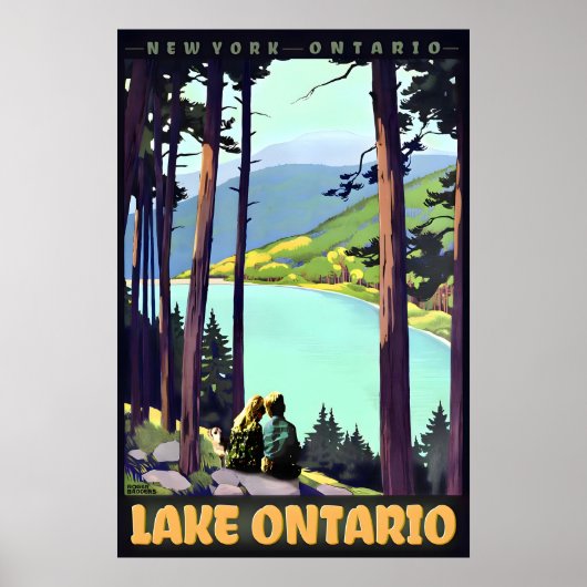 Lake Ontario Retro Roger Broders Travel Poster New ポスター (正面)