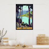 Lake Ontario Retro Roger Broders Travel Poster New ポスター (キッチン)