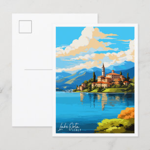 Lake Orta Italyヴィンテージ旅行はがき ポストカード