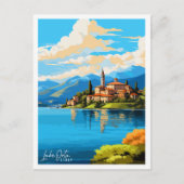 Lake Orta Italyヴィンテージ旅行はがき ポストカード (正面)