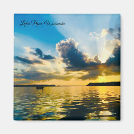 Lake Pepin Sunset: Golden Hour over the Water  マグネット