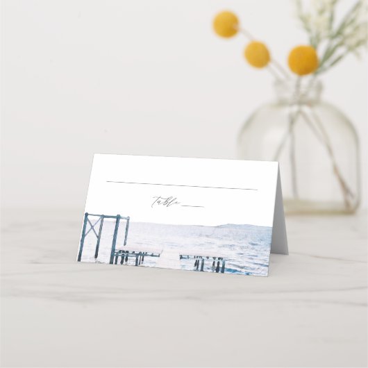 Lake Pier Ocean Destination Place Cards プレイスカード (正面)